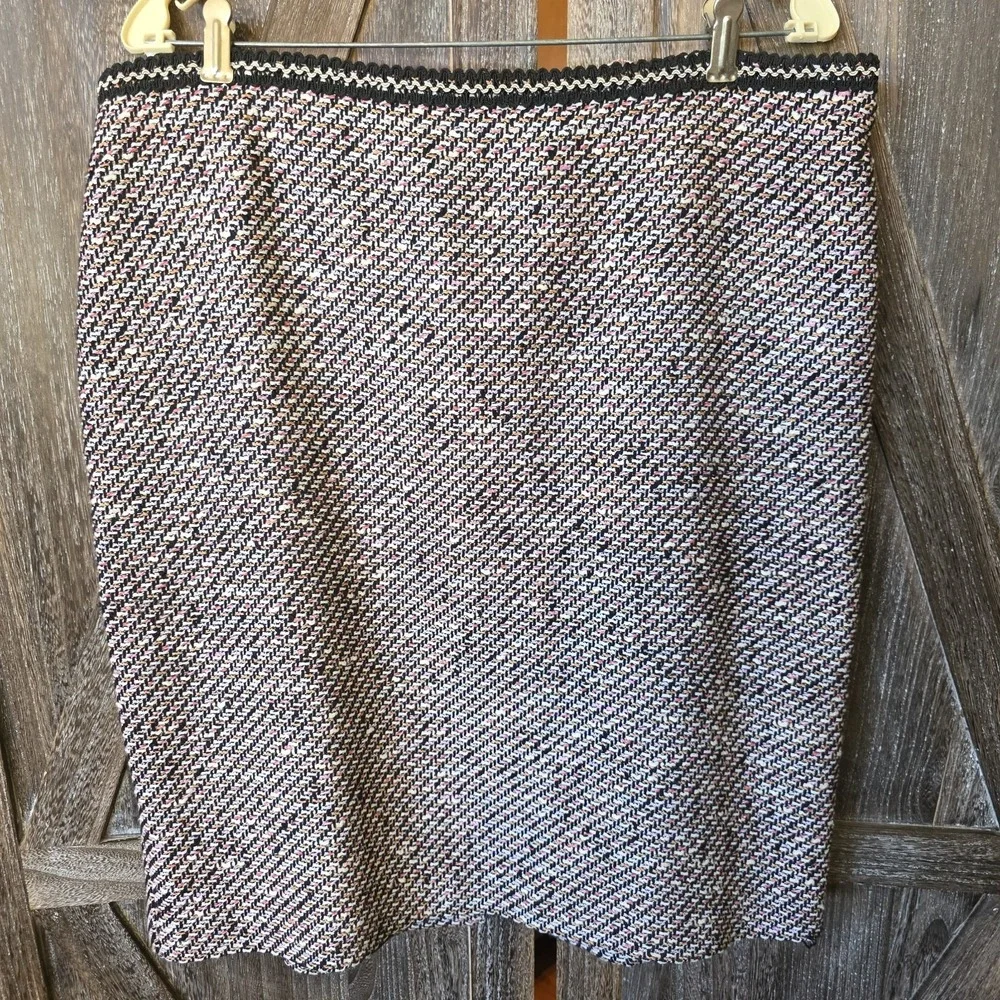 Talbots Skirt Women's Size 16 Orange Pink Black‎ Cream Color Tweed Short Lined